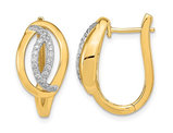 1/3 Carat (ctw I2-I3, I-J) Diamond Hinged Hoop Earrings in 14K Yellow Gold